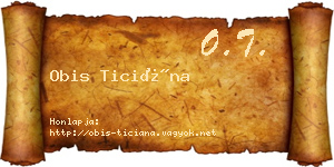 Obis Ticiána névjegykártya